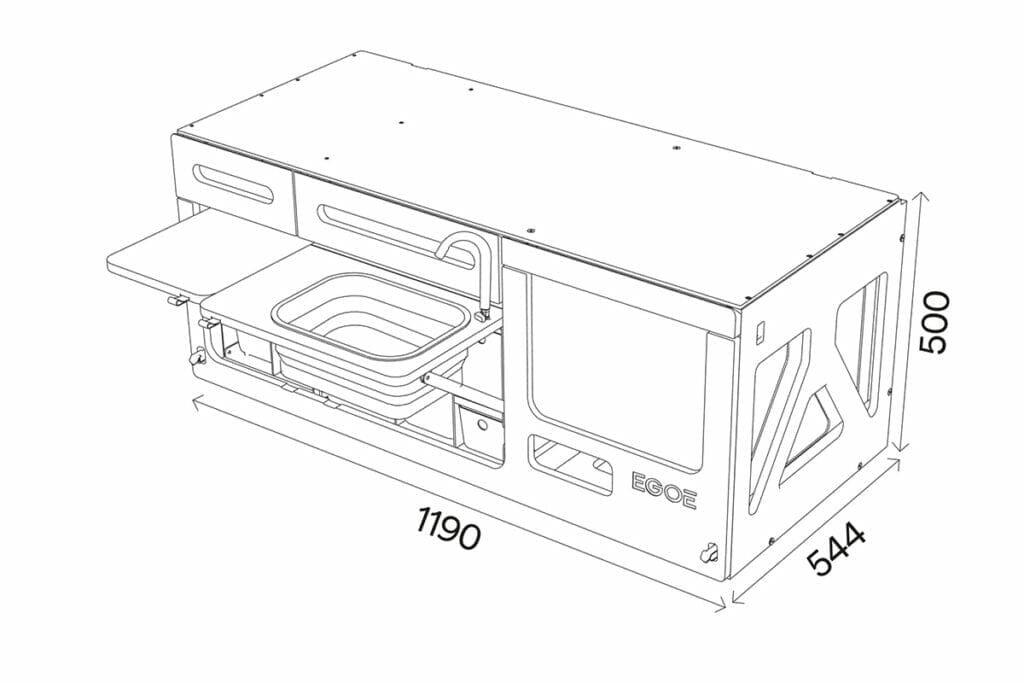 Campingbox von EGOÉ Roamer 440 Kochmodul / Heckküche für VW California